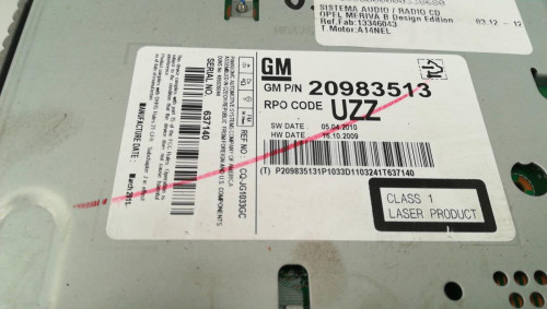 SISTEMA AUDIO / RADIO CD Opel MERIVA B 