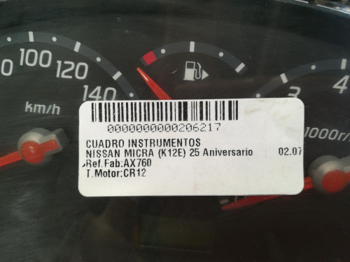  CUADRO INSTRUMENTOS NISSAN MICRA (K12E) 