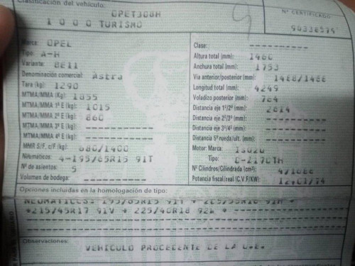  OPEL ASTRA H BERLINA 