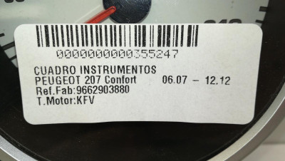 CUADRO INSTRUMENTOS, PEUGEOT, 207