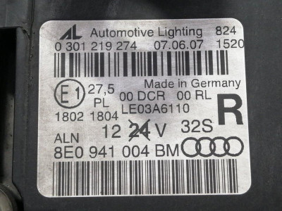 FARO DERECHO, AUDI, A4 AVANT (8E)