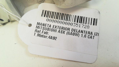 MANETA EXTERIOR DELANTERA IZQUIERDA, MITSUBISHI, ASX (GA0W)
