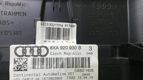 CUADRO INSTRUMENTOS Audi A1 SPORTBACK (8XF) 