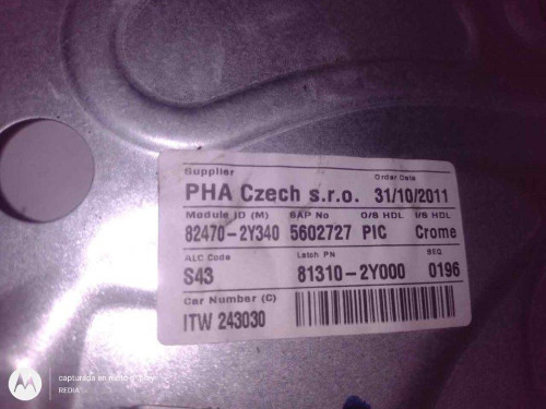  ELEVALUNAS DELANTERO IZQUIERDO Hyundai IX35 (EL/LM) 