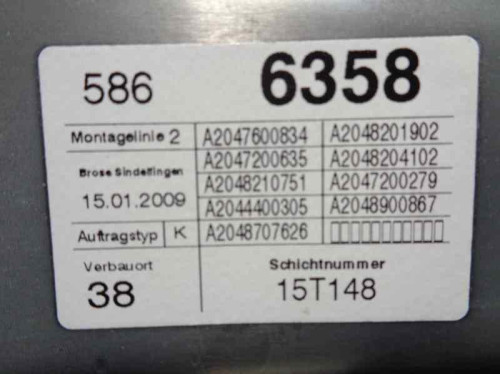 ELEVALUNAS DELANTERO DERECHO MERCEDES-BENZ CLASE C (BM 204) BERLINA 