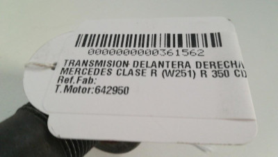 TRANSMISION DELANTERA DERECHA, MERCEDES-BENZ, CLASE R (BM 251)