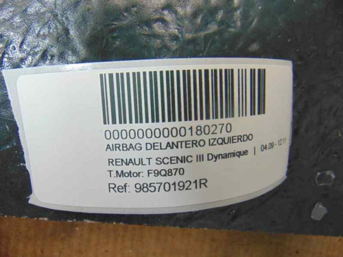 AIRBAG DELANTERO IZQUIERDO, RENAULT, SCENIC III (JZ) 