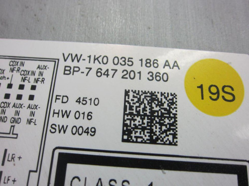  SISTEMA AUDIO / RADIO CD Volkswagen TOURAN (1T3) 