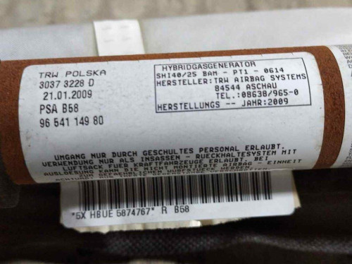 AIRBAG CORTINA DELANTERO DERECHO CITROEN C4 PICASSO 