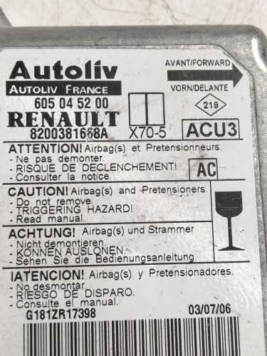  CENTRALITA AIRBAG NISSAN INTERSTAR (X70) 