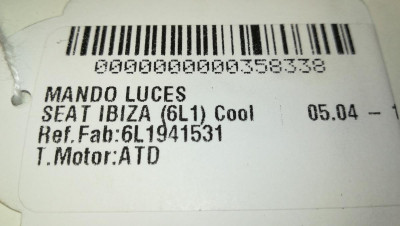 MANDO LUCES, SEAT, IBIZA (6L1)