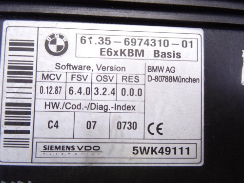  MODULO ELECTRONICO, BMW, SERIE 5 BERLINA (E60) 