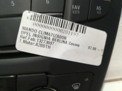  MANDO CLIMATIZADOR OPEL INSIGNIA BERLINA 