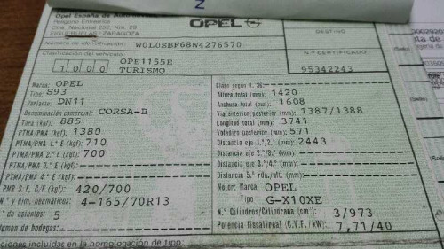  OPEL CORSA B 