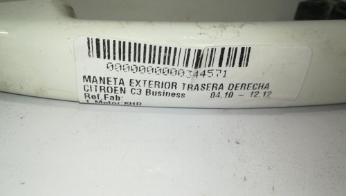  MANETA EXTERIOR TRASERA DERECHA CITROEN C3 