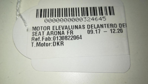 MOTOR ELEVALUNAS DELANTERO DERECHO SEAT ARONA (KJ) 