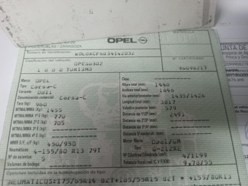  OPEL CORSA C 