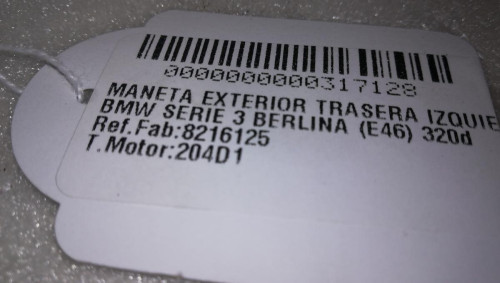 MANETA EXTERIOR TRASERA IZQUIERDA BMW SERIE 3 BERLINA (E46) 