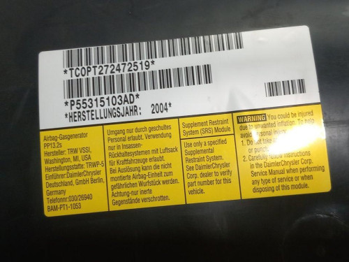  KIT AIRBAG CHRYSLER JEEP CHEROKEE (KJ) 