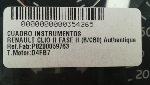 CUADRO INSTRUMENTOS RENAULT CLIO II FASE II (B/CB0) 