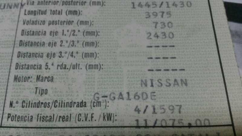  NISSAN SUNNY BERLINA (N14) 