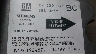 CENTRALITA AIRBAG, OPEL, ASTRA G BERLINA