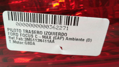  PILOTO TRASERO IZQUIERDO, FORD, FOCUS C-MAX (CAP)(2003) 