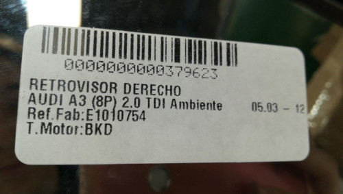  RETROVISOR DERECHO AUDI A3 (8P1) 