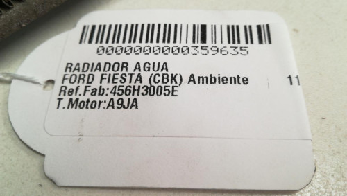  RADIADOR AGUA FORD FIESTA (CBK) 