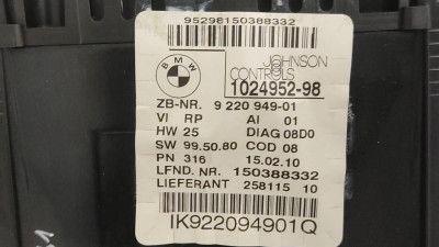 CUADRO INSTRUMENTOS, BMW, SERIE 1 BERLINA (E81/E87)