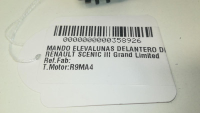 MANDO ELEVALUNAS DELANTERO DERECHO, RENAULT, SCENIC III (JZ)