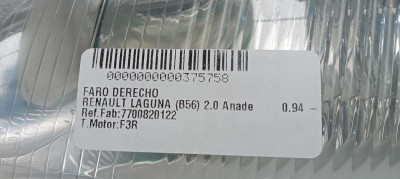 FARO DERECHO, RENAULT, LAGUNA (B56)