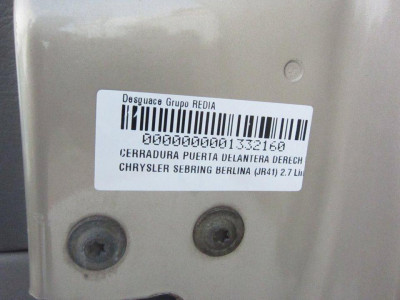 CERRADURA PUERTA DELANTERA DERECHA, CHRYSLER, SEBRING JR 41 BERLINA