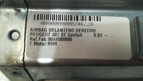  AIRBAG DELANTERO DERECHO PEUGEOT 407 