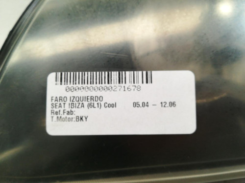  FARO IZQUIERDO SEAT IBIZA (6L1) 