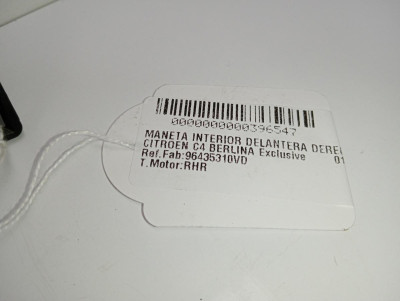 MANETA INTERIOR DELANTERA DERECHA, CITROEN, C4 BERLINA