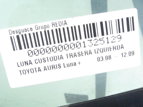 LUNA CUSTODIA TRASERA IZQUIERDA TOYOTA AURIS (E15) 
