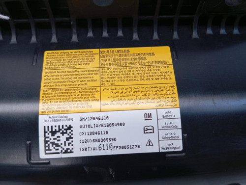  AIRBAG DELANTERO DERECHO CHEVROLET CRUZE 