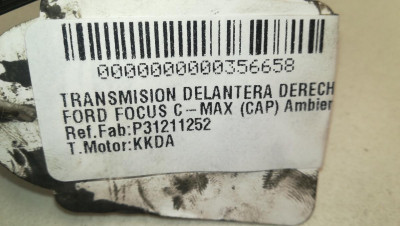 TRANSMISION DELANTERA DERECHA, FORD, C-MAX (CB3)(2007)