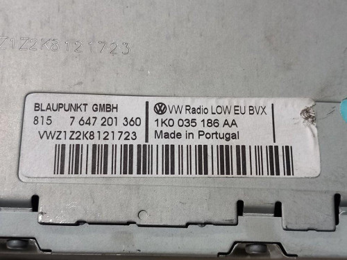  SISTEMA AUDIO / RADIO CD, VOLKSWAGEN, GOLF VI VARIANT (AJ5) 