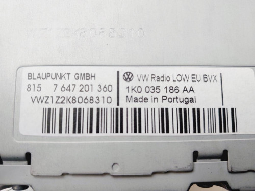 SISTEMA AUDIO / RADIO CD VOLKSWAGEN TOURAN (1T2) 