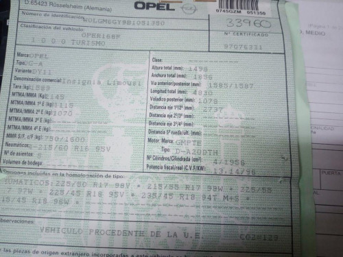  OPEL INSIGNIA BERLINA 
