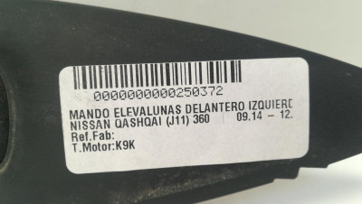 MANDO ELEVALUNAS DELANTERO IZQUIERDO, NISSAN, QASHQAI (J11E)