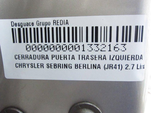  CERRADURA PUERTA TRASERA IZQUIERDA Chrysler SEBRING JR 41 BERLINA 