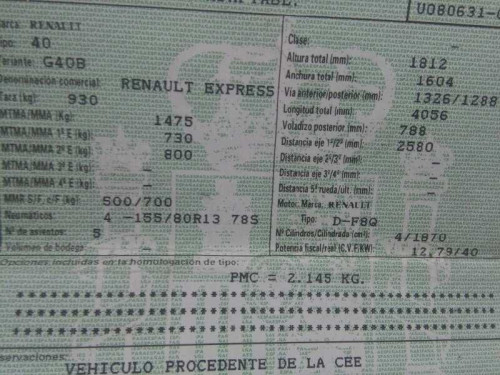  RENAULT RAPID /EXPRESS (F40) 