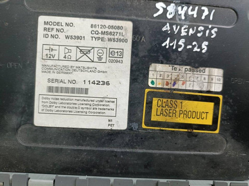 SISTEMA AUDIO / RADIO CD Toyota 