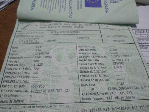 FIAT I PUNTO (176) BERLINA — автомобиль-донор на запчасти 