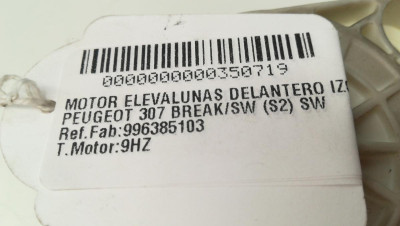 MOTOR ELEVALUNAS DELANTERO IZQUIERDO, PEUGEOT, 307 BREAK/ SW (S2)