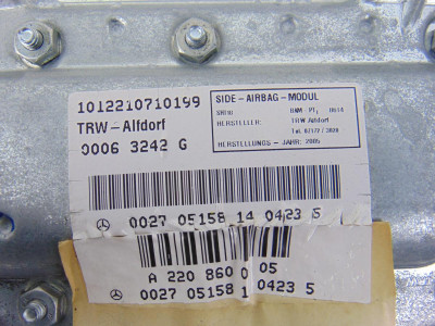 AIRBAG LATERAL DELANTERO IZQUIERDO, MERCEDES-BENZ, CLASE S (BM 220) BERLINA