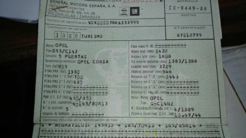 OPEL CORSA B — автомобиль-донор на запчасти 